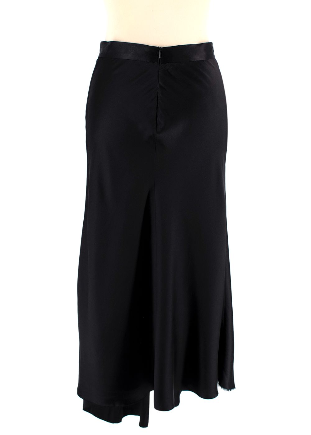 Raey Black Asymmetric Crepe Silk Slip Skirt Size XXS