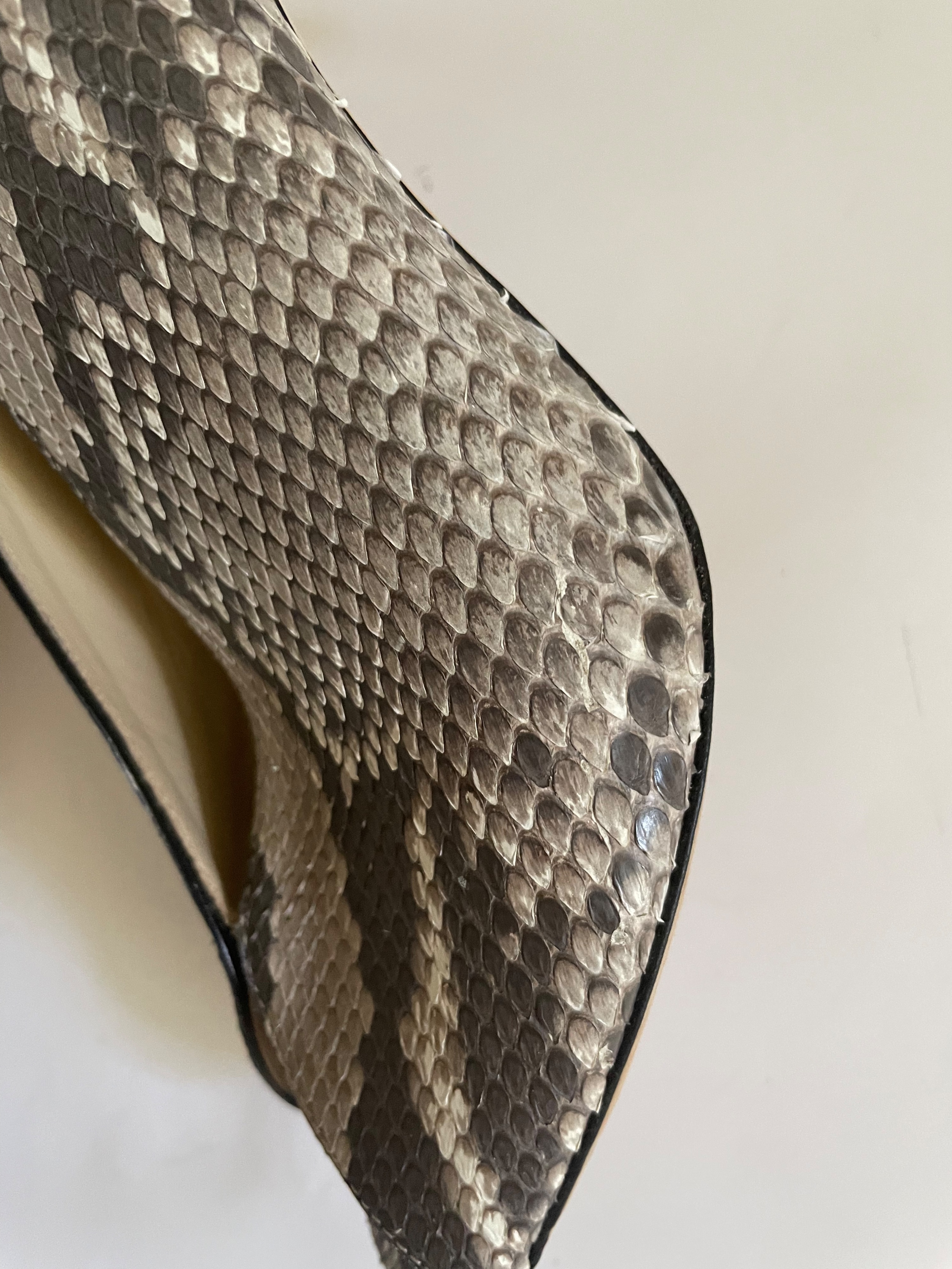 Jimmy Choo Shar 85 open toe python pumps Size 365