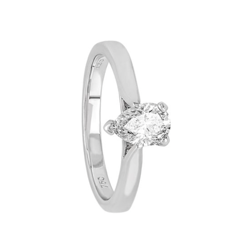 18ct White Gold Pear Cut Diamond Engagement Ring