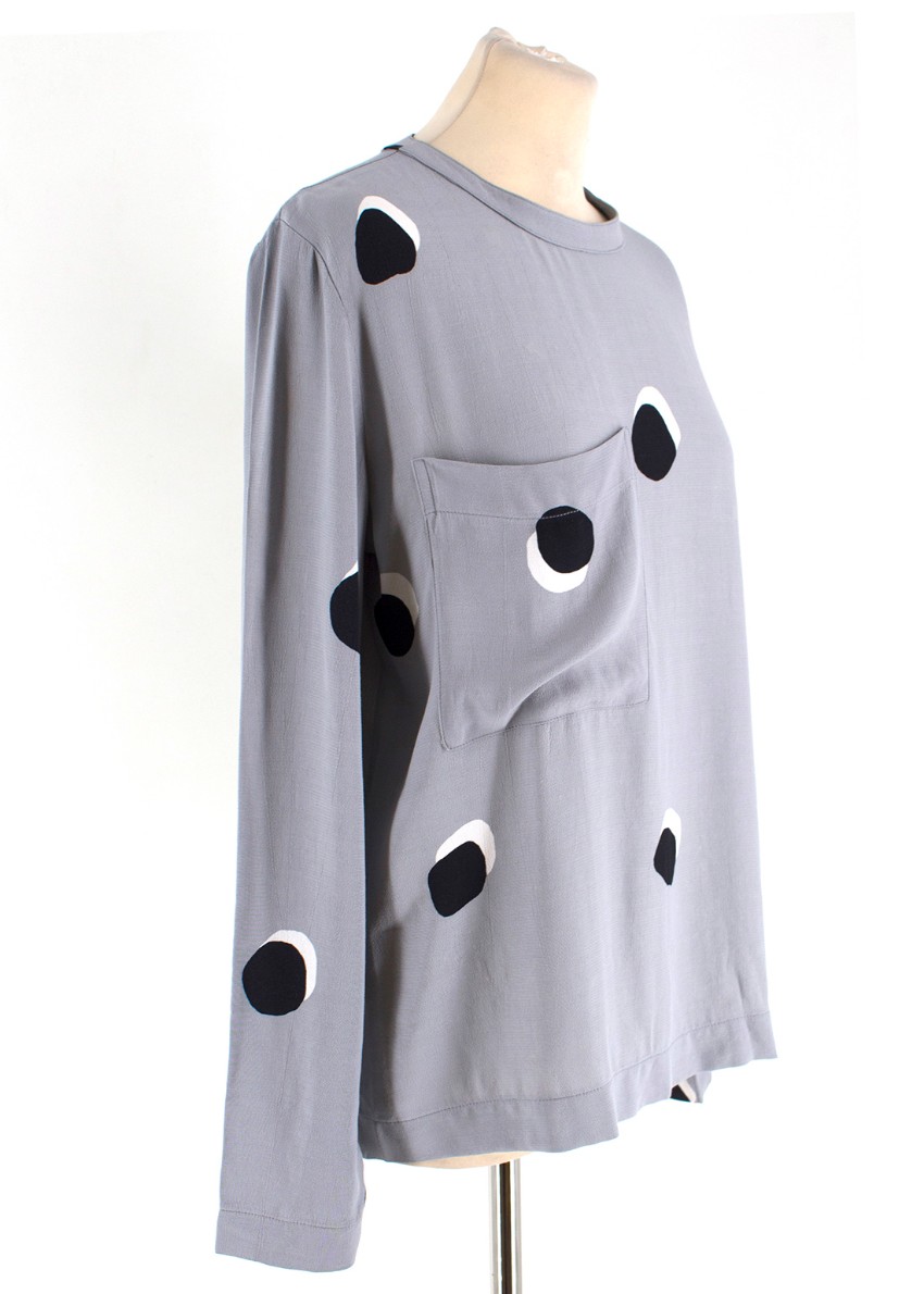 Preowned Stine Goya Grey Long-Sleeved Top Size XS viscose