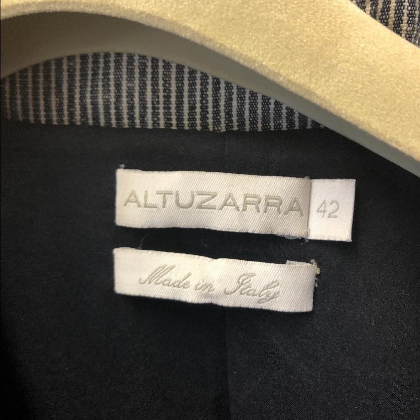 Preowned Altuzarra Blue  White Striped Jacket Size L cotton