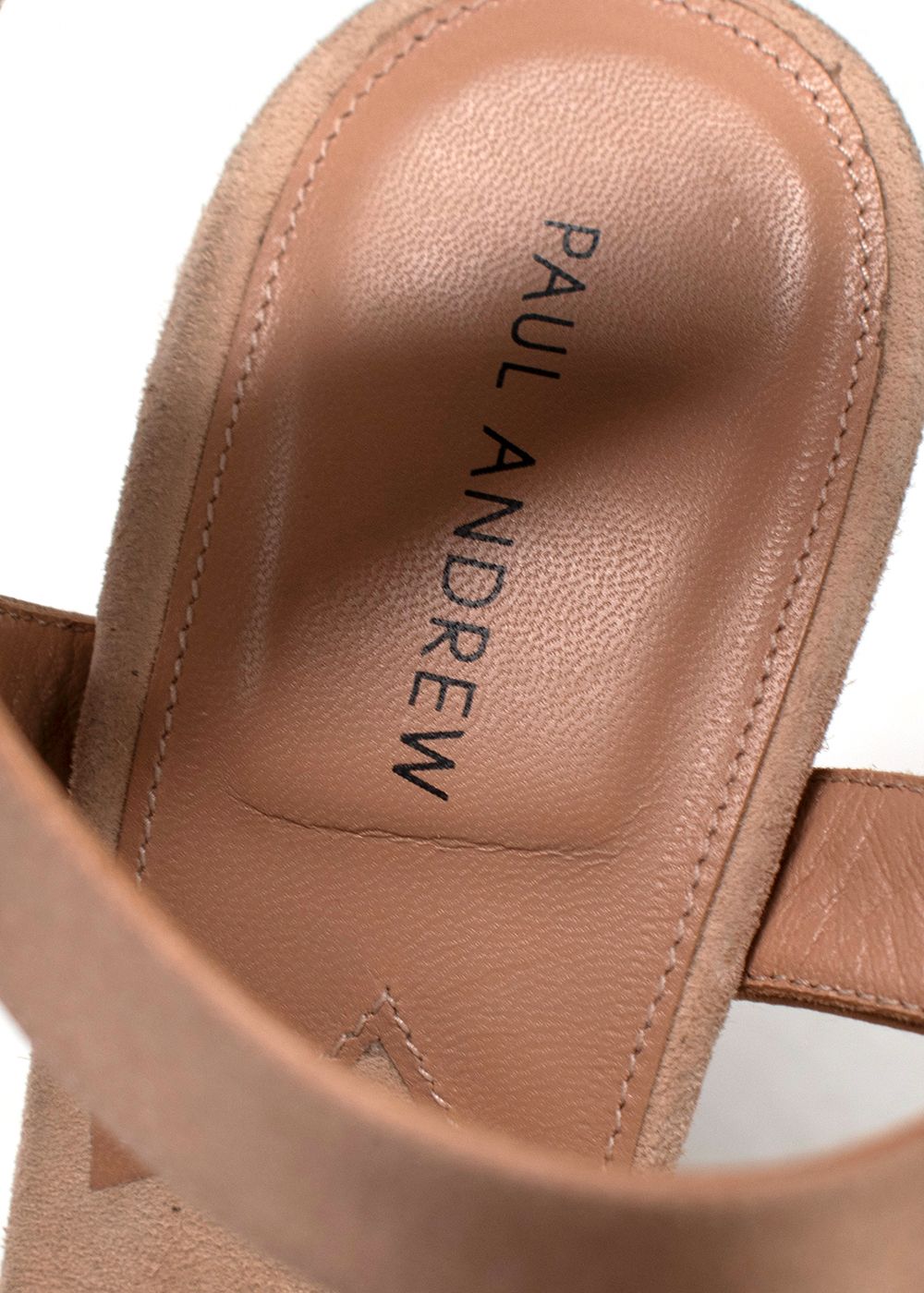 Preowned Paul Andrew Satin Nude Sandals Size 365 Beige Nude leather