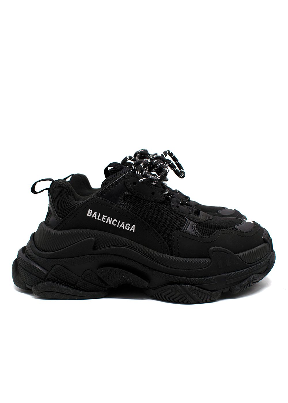 Preowned Balenciaga Black Triple S Trainers Size 36 foam/mesh