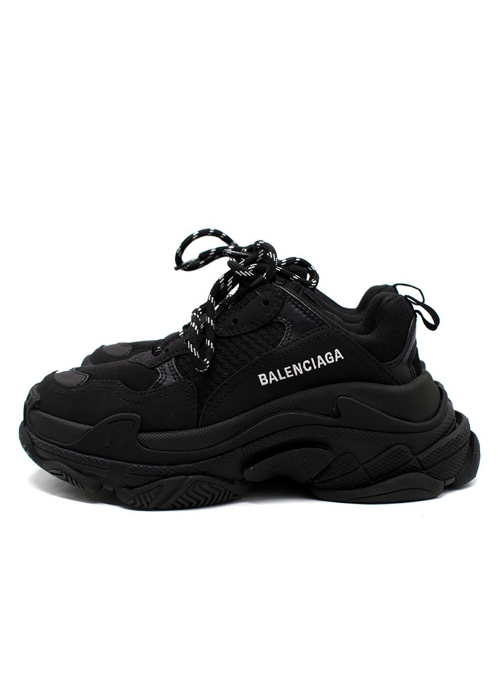 Preowned Balenciaga Black Triple S Trainers Size 36 foam/mesh