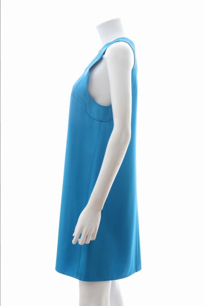 Preowned 31 Philip Lim Blue Scallop Trim MIni Dress Size S silk