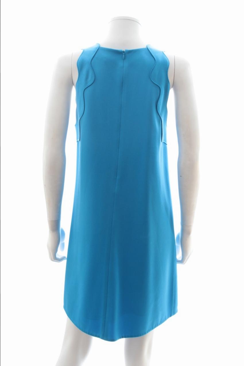 Preowned 31 Philip Lim Blue Scallop Trim MIni Dress Size S silk