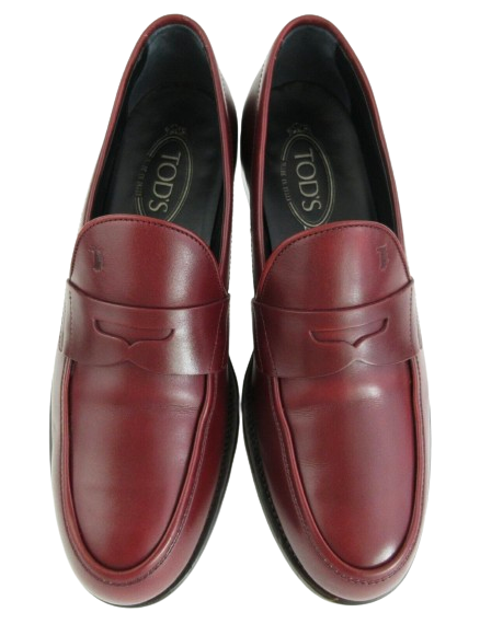 Tod's Burgundy Penny Loafers Size 395 calf leather