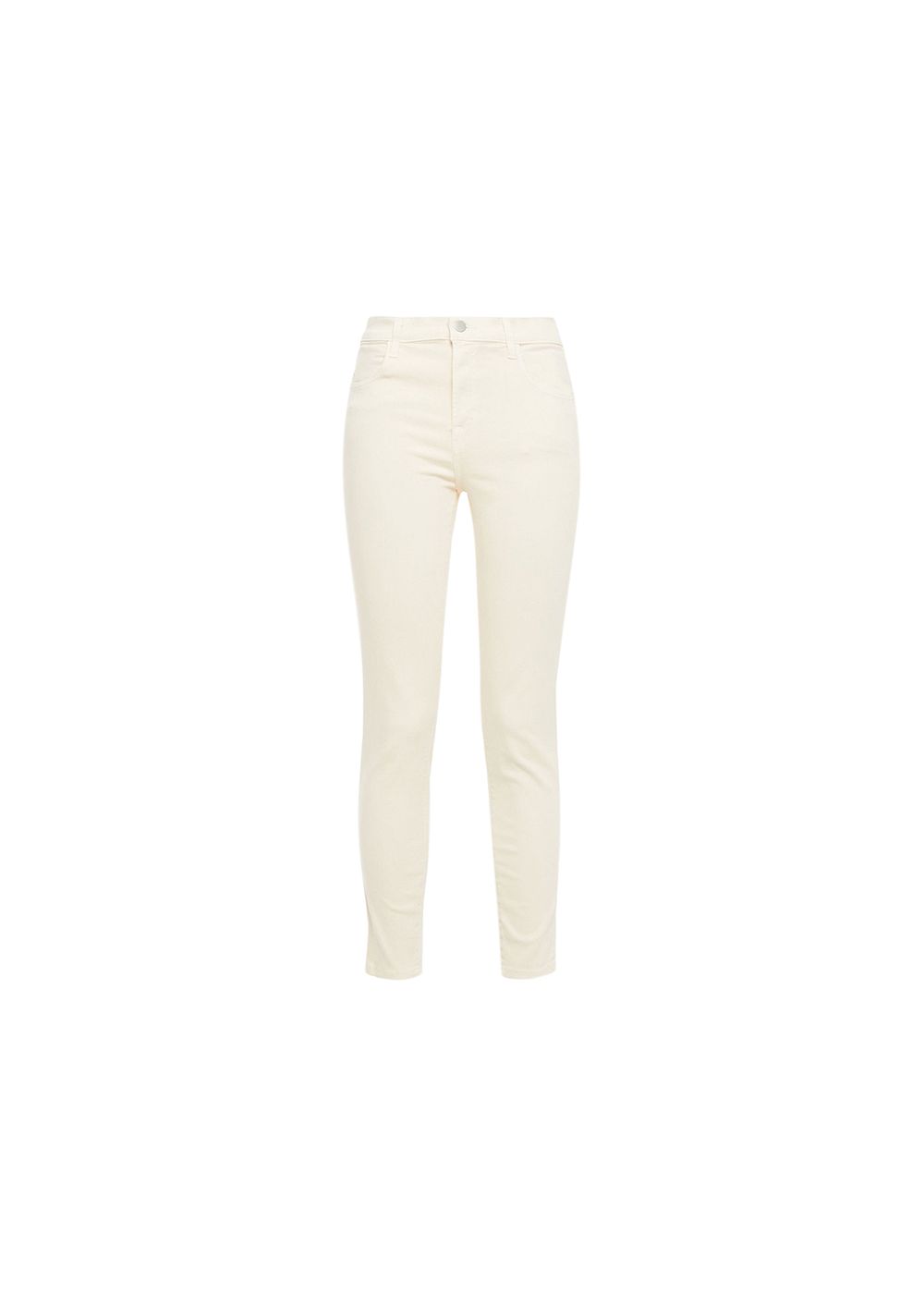 Preowned Cream denim cropped skinny jeans Size 30/76 Macadamia (cream) cotton