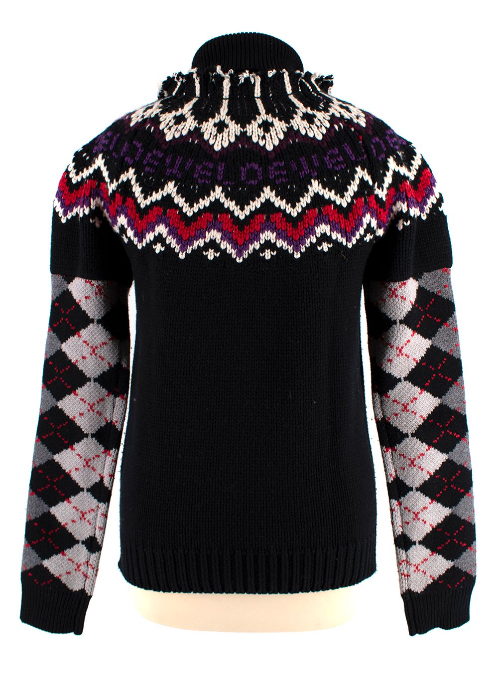 Loewe black patterned turtleneck jumper Size S Multi wool