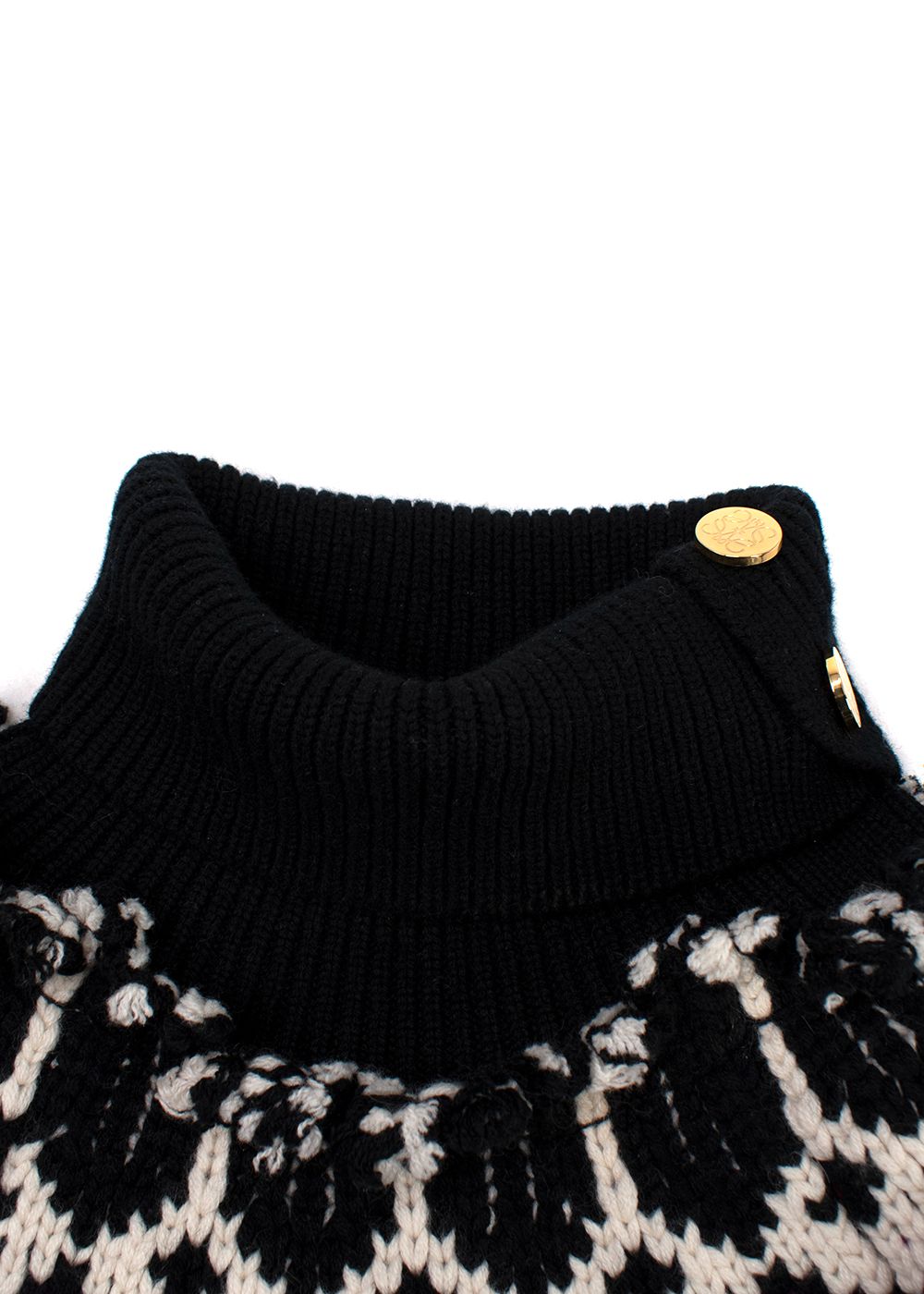 Loewe black patterned turtleneck jumper Size S Multi wool