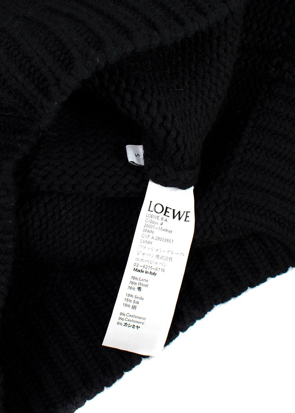 Loewe black patterned turtleneck jumper Size S Multi wool