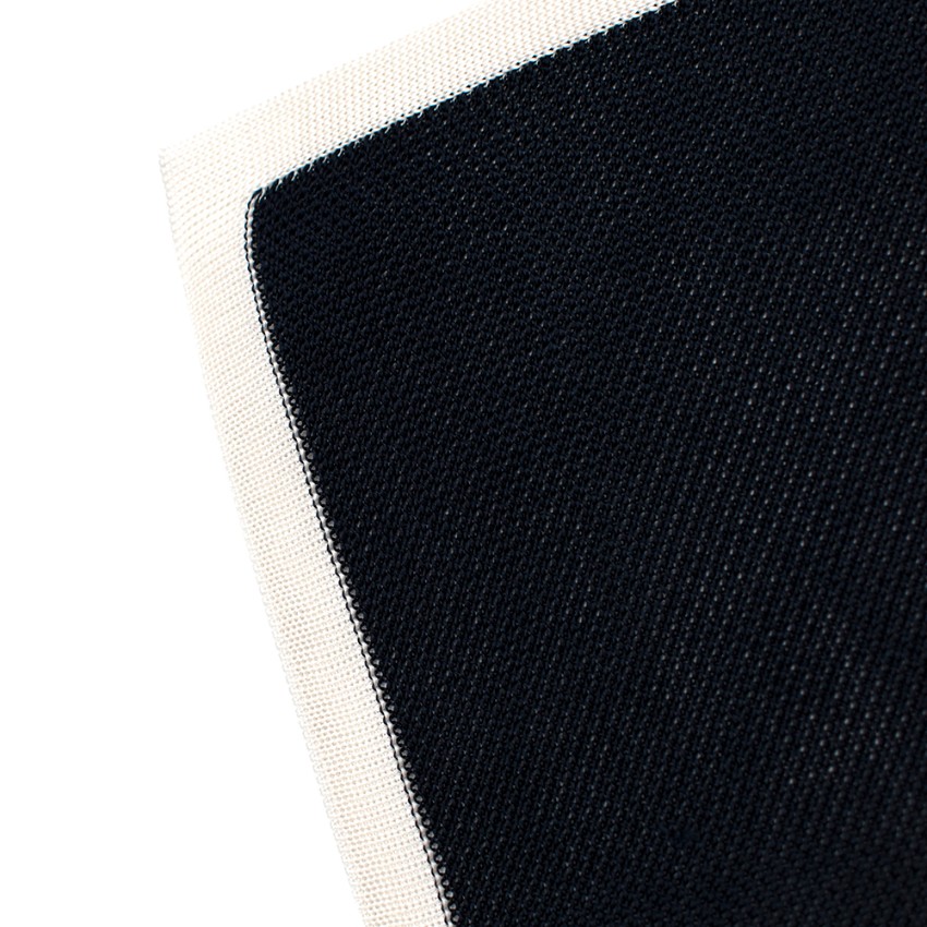 Men's Richard James Bespoke Navy  White Knit Pocket Square Blue wool blend