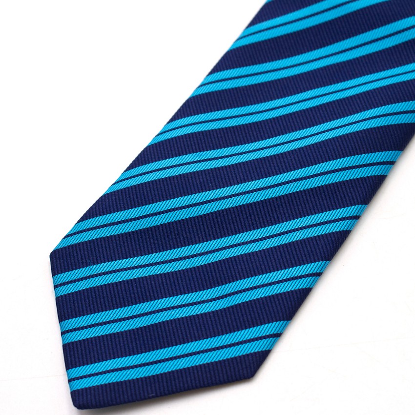 Men's Preowned Eton Silk Diagonal Blue Stripe Tie