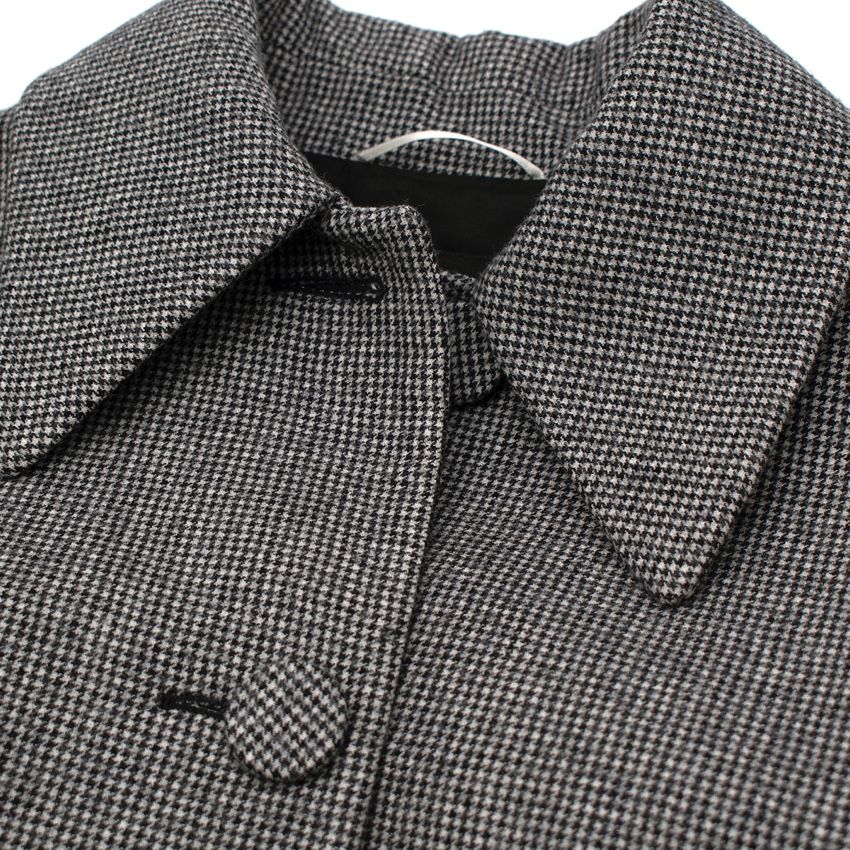 Preowned Rochas Black  White Micro-Houndstooth Wool Coat Size M