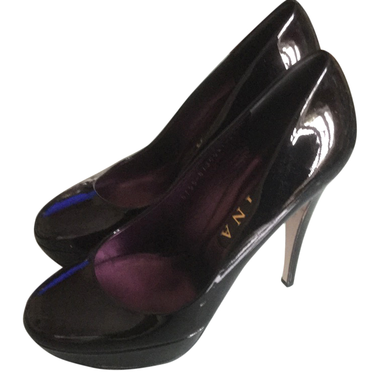 Preowned Gina Pumps - UK 7 - Black Size 40 leather