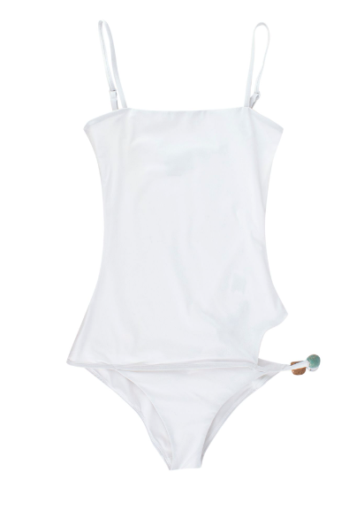 Christopher Esber White Stone Embellished Swimsuit Size M polyamide/elastane