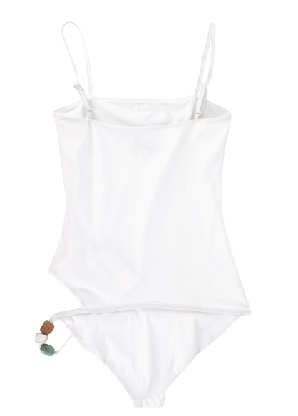 Christopher Esber White Stone Embellished Swimsuit Size M polyamide/elastane