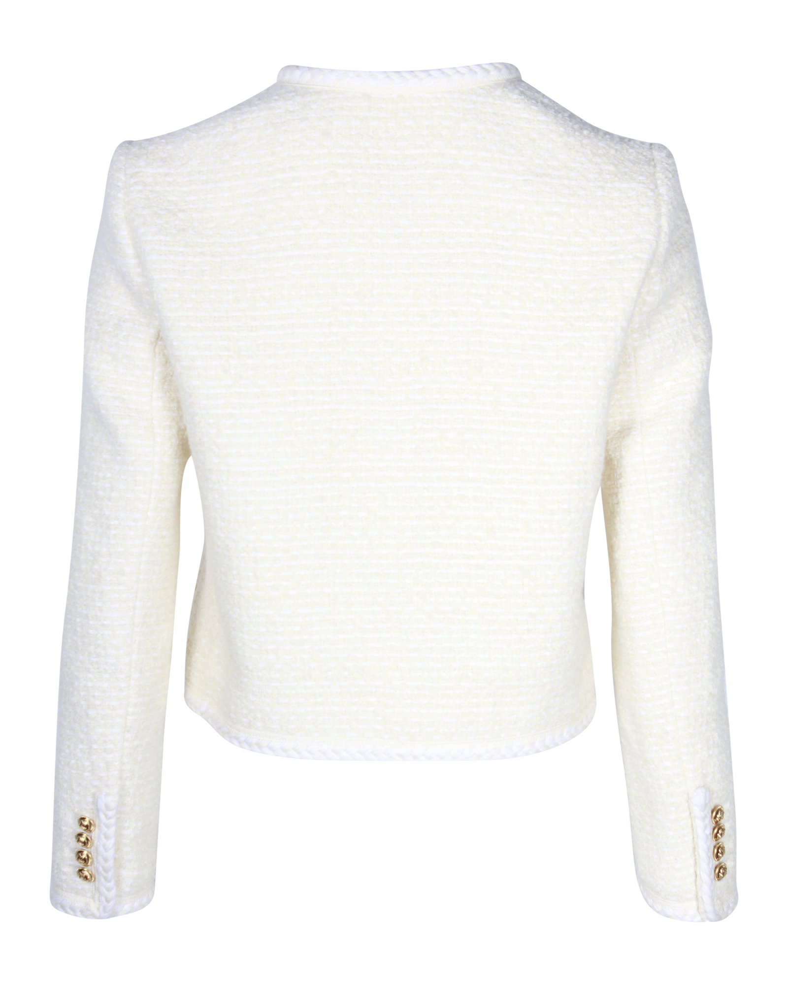 Celine Cream Chasseur Boucle Cropped Jacket Size XXS