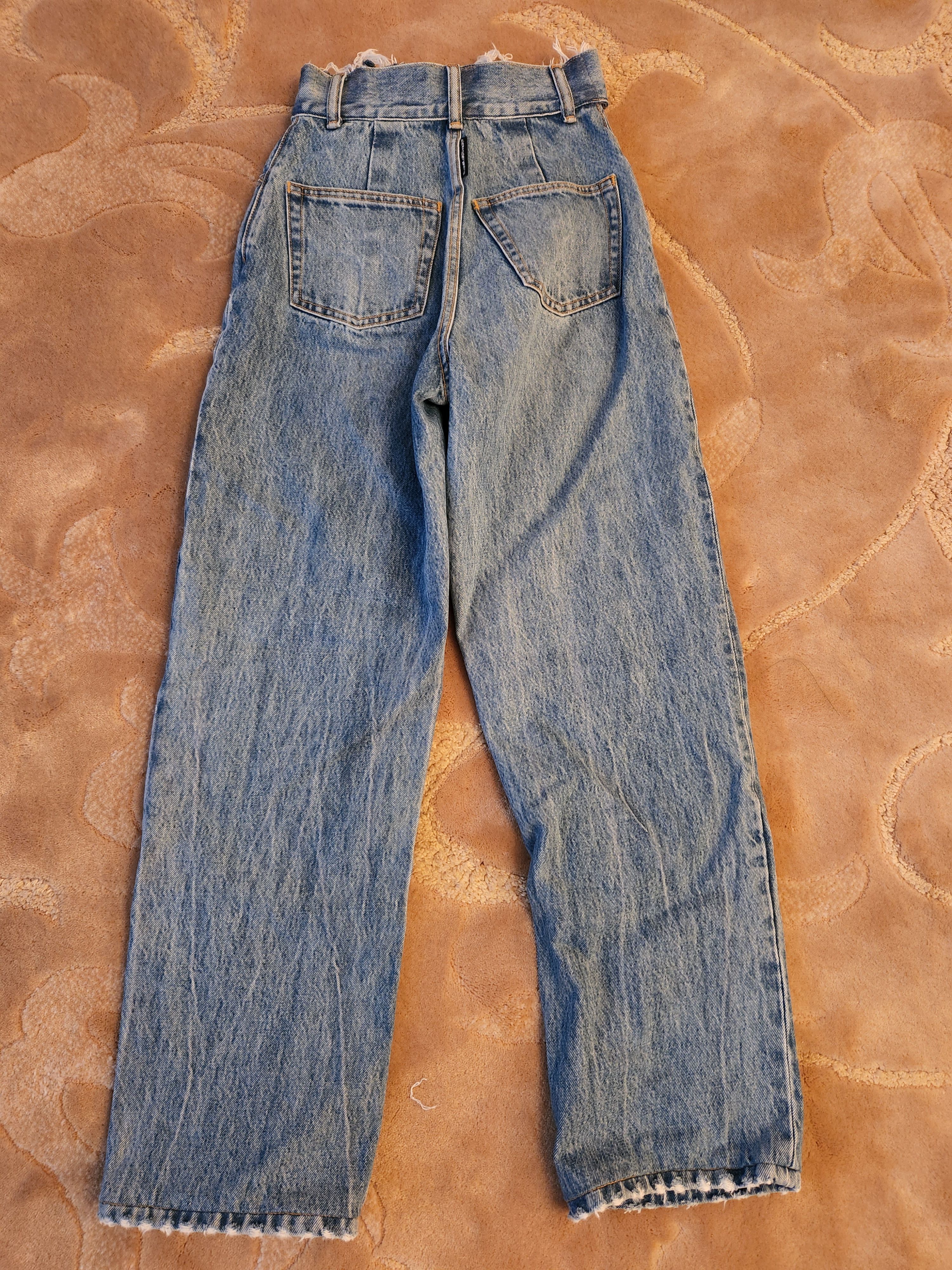 Preowned Alexander Wang High Waist Belted Jeans Size 24/61 Blue cotton