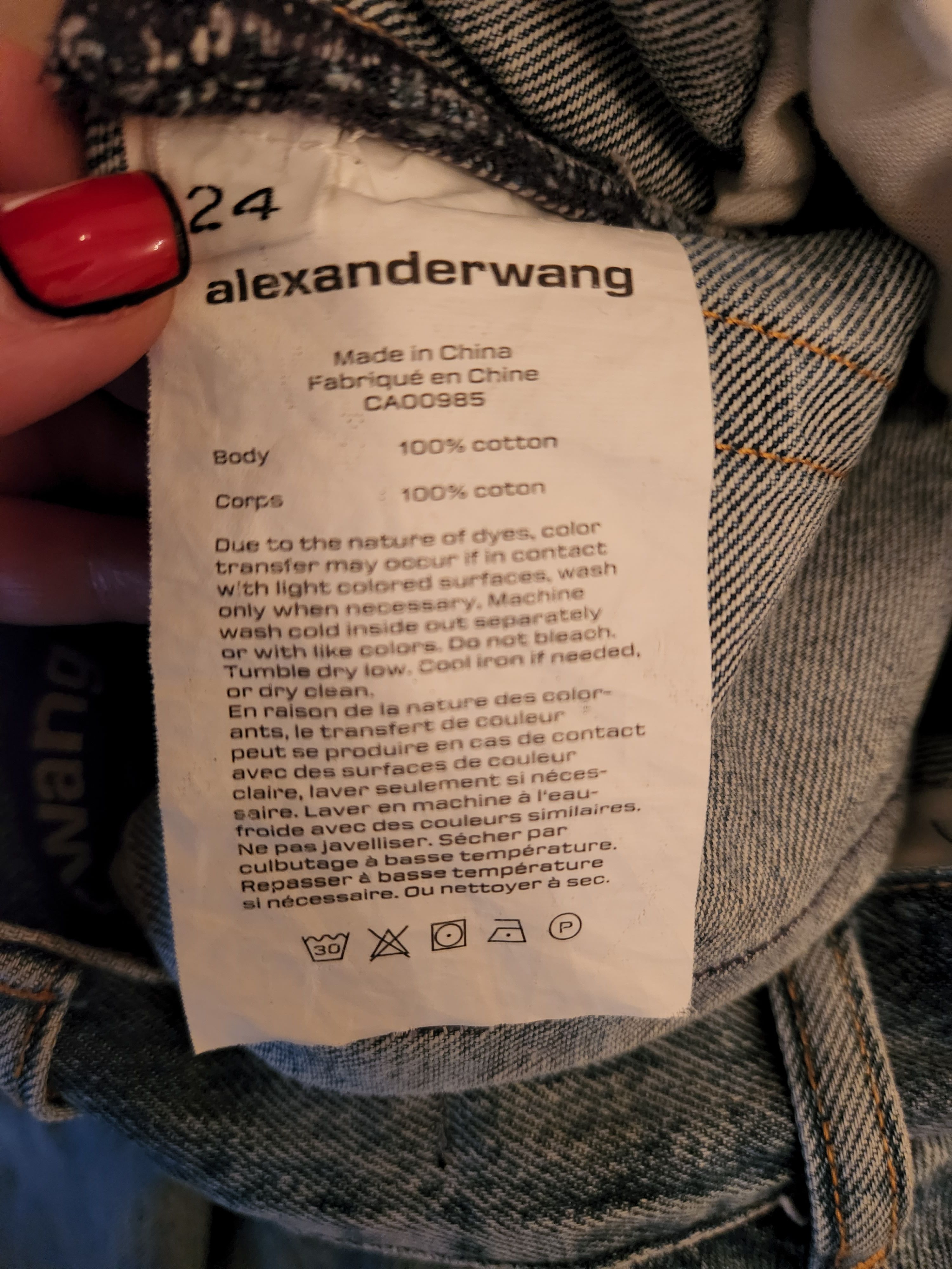 Preowned Alexander Wang High Waist Belted Jeans Size 24/61 Blue cotton