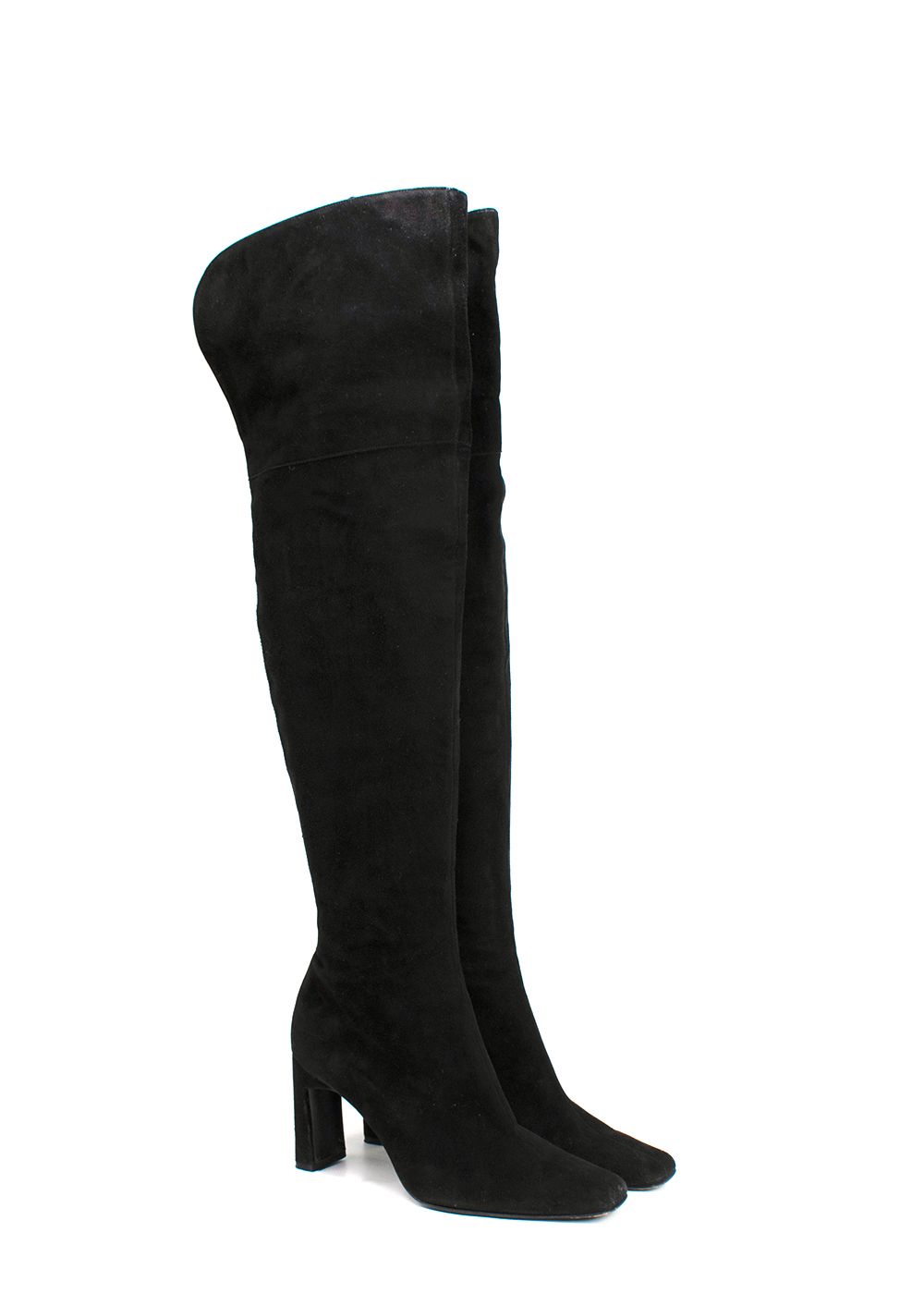 Preowned Charles Jourdan Black OTK Suede Boots Size 385