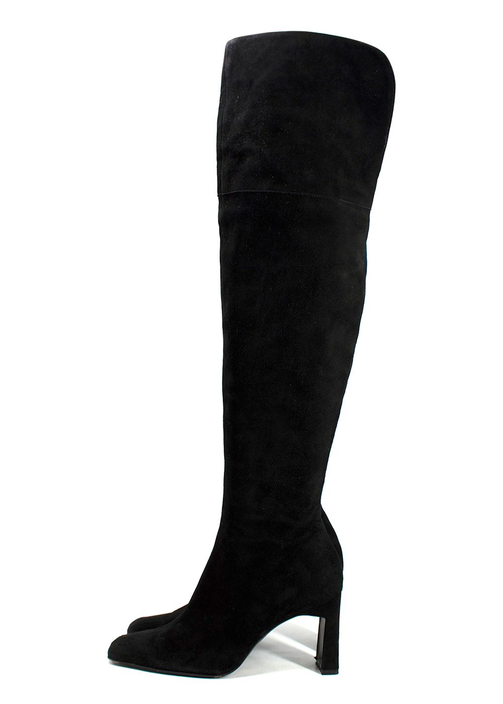 Preowned Charles Jourdan Black OTK Suede Boots Size 385