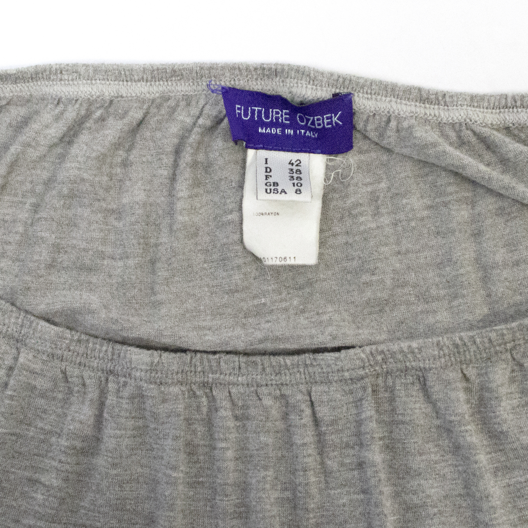 Preowned Future Ozbek Grey Stretch Skirt Size S rayon