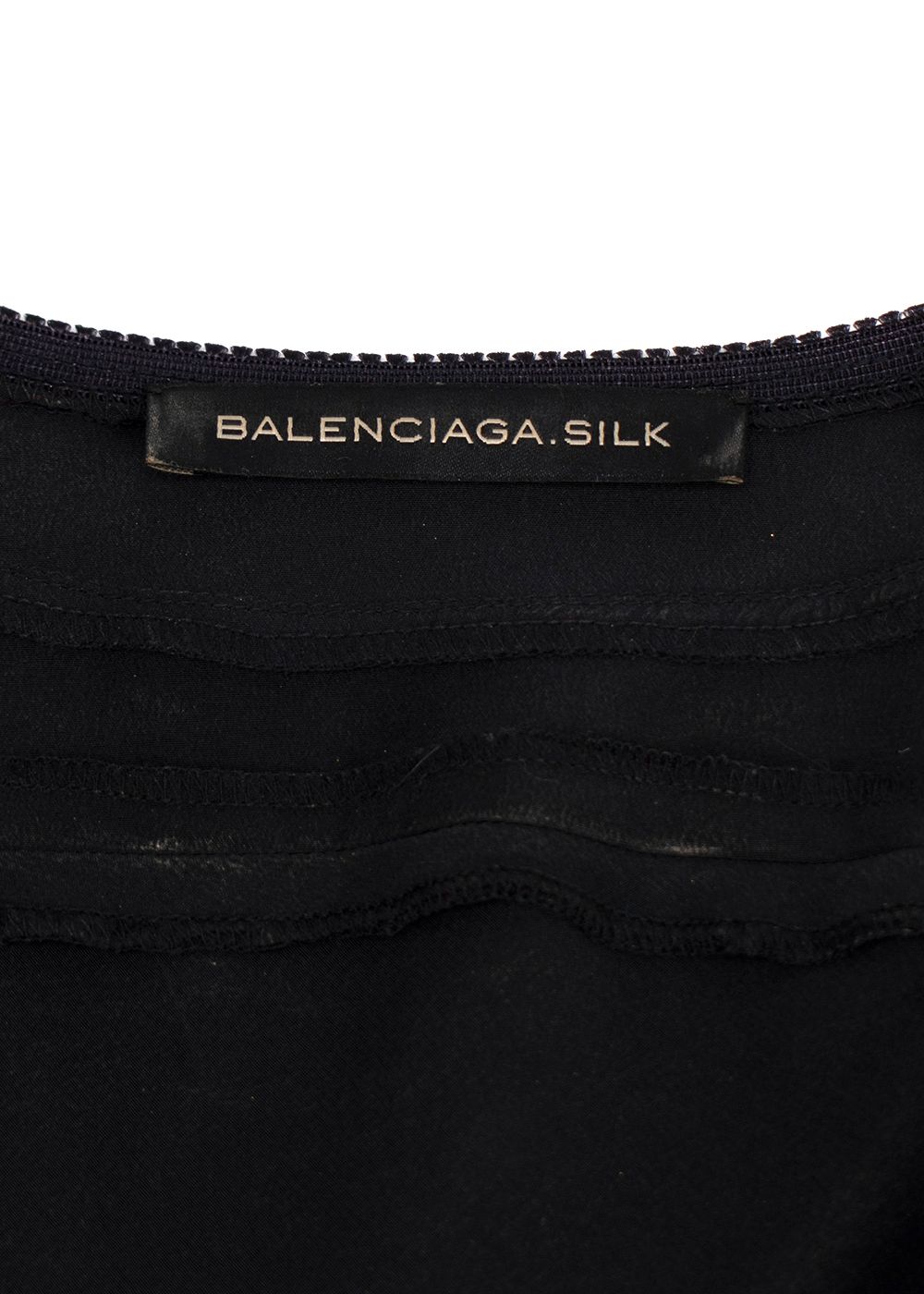 Preowned Balenciaga Silk Black Button Blouse Size XS