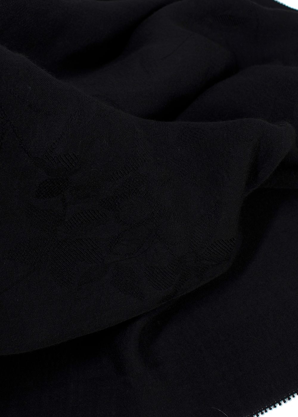 Armani Collezioni Cashmere  Silk Black Floral Scarf