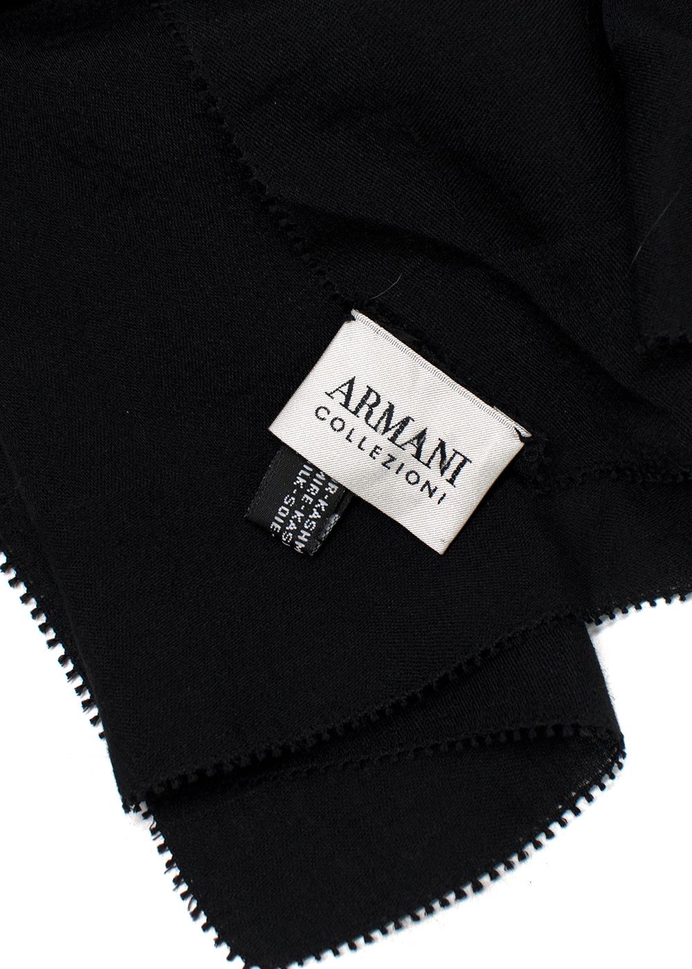 Armani Collezioni Cashmere  Silk Black Floral Scarf