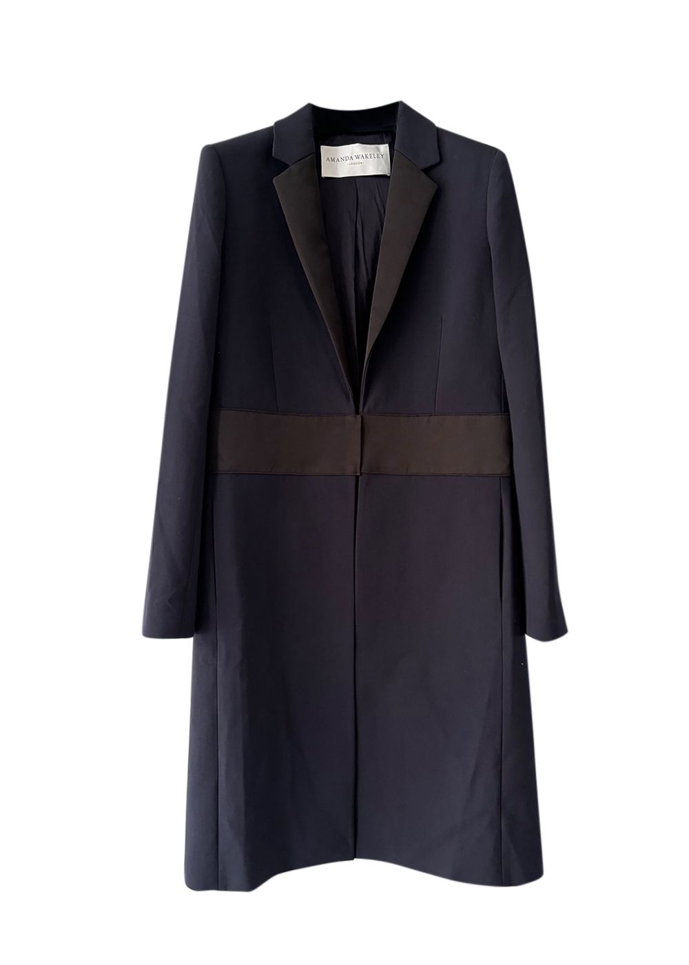 Amanda Wakeley Navy Tuxedo Coat Size M Navy blue see label