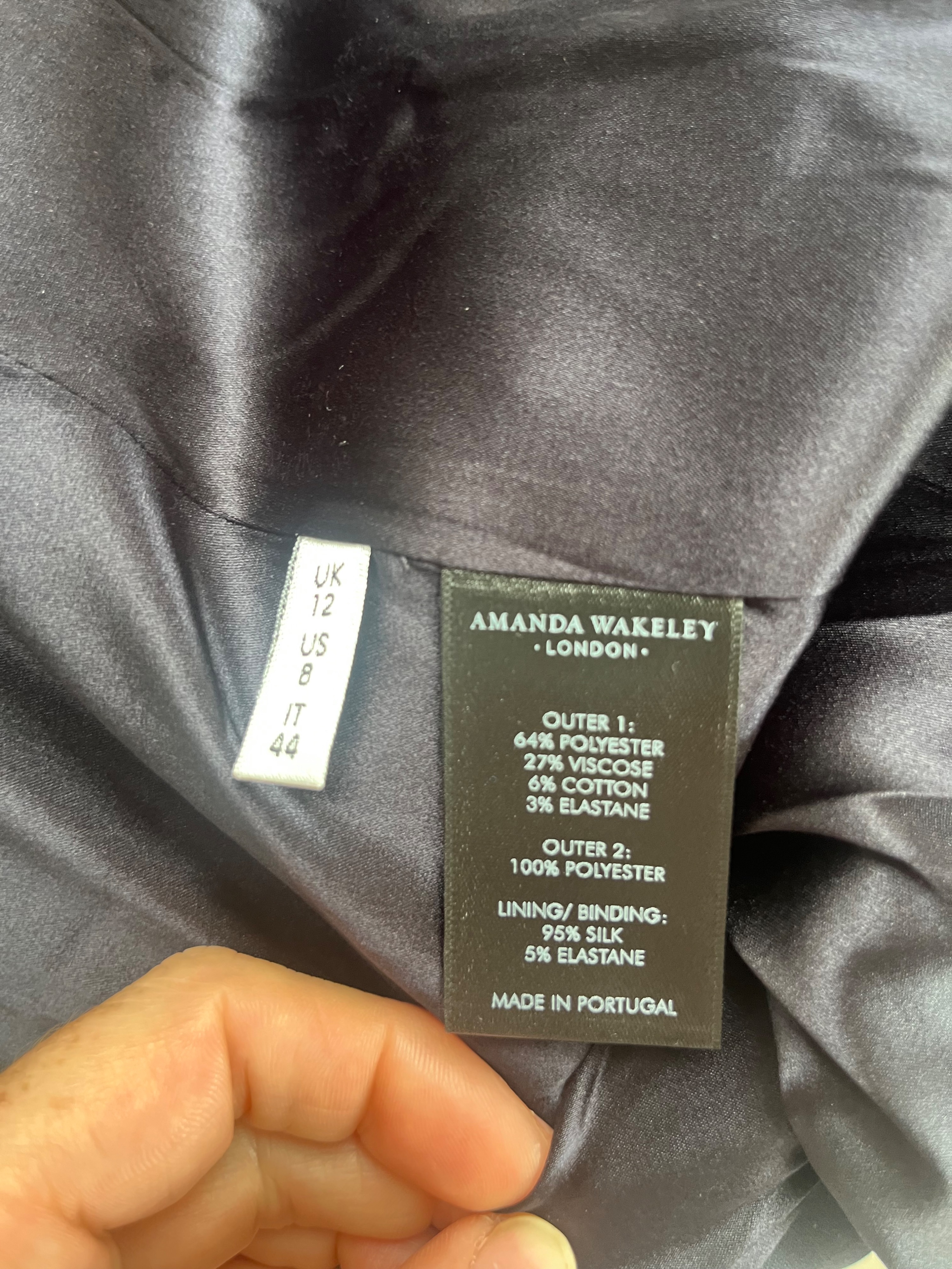 Amanda Wakeley Navy Tuxedo Coat Size M Navy blue see label