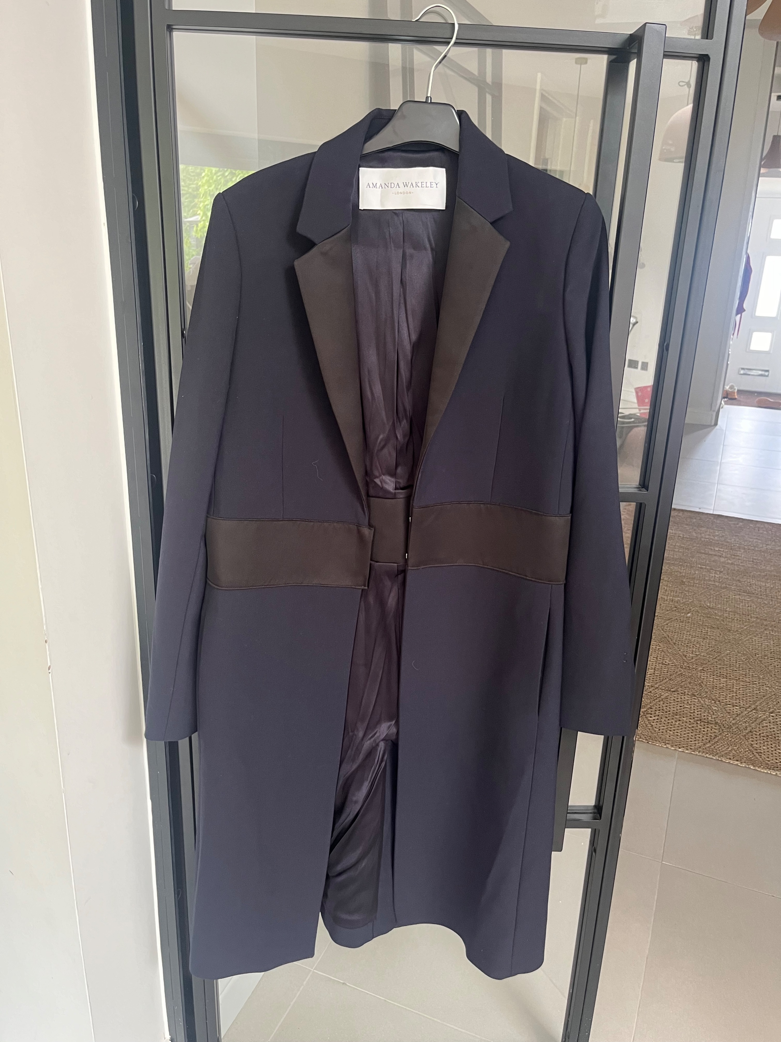 Amanda Wakeley Navy Tuxedo Coat Size M Navy blue see label