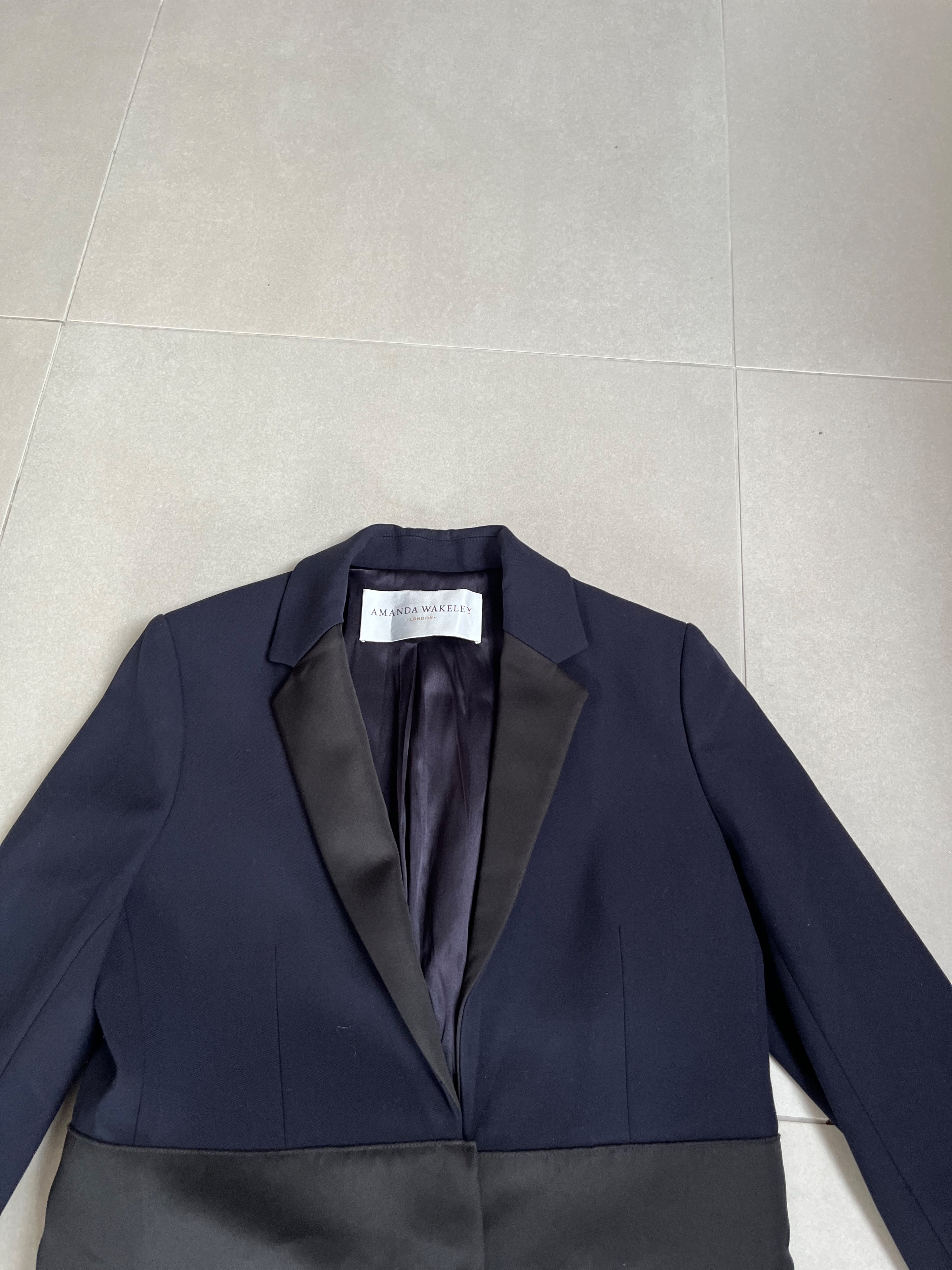 Amanda Wakeley Navy Tuxedo Coat Size M Navy blue see label