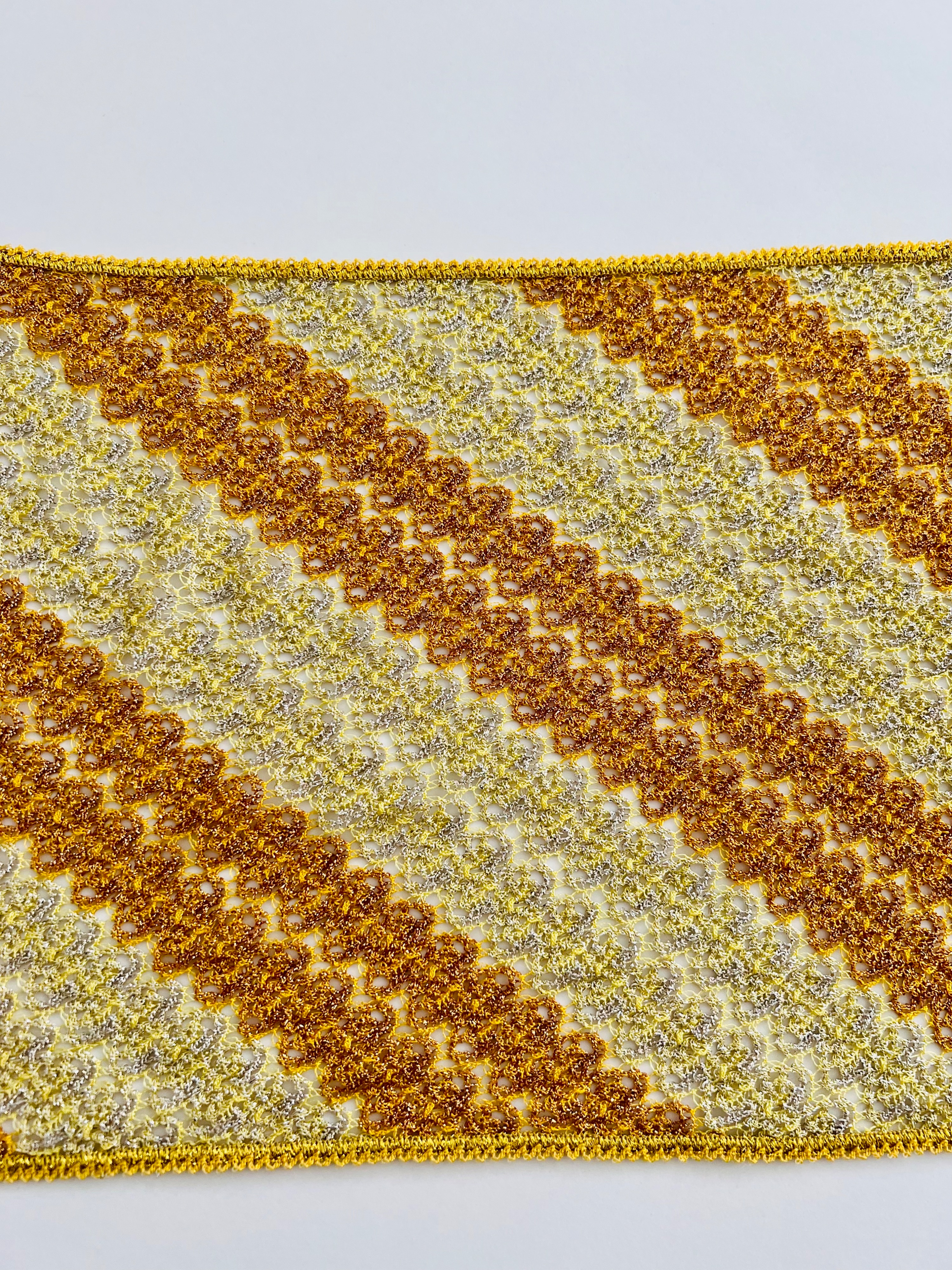 Missoni Multicoloured Metallic Fringed Scarf Yellow gold and white viscose/polyester