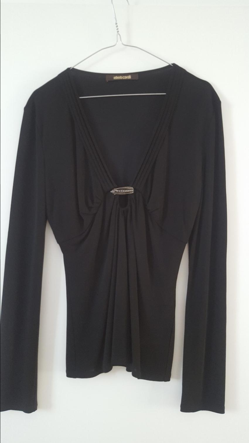 Roberto Cavalli gathered-waist top Size S Black viscose