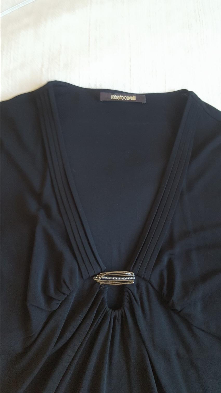 Roberto Cavalli gathered-waist top Size S Black viscose