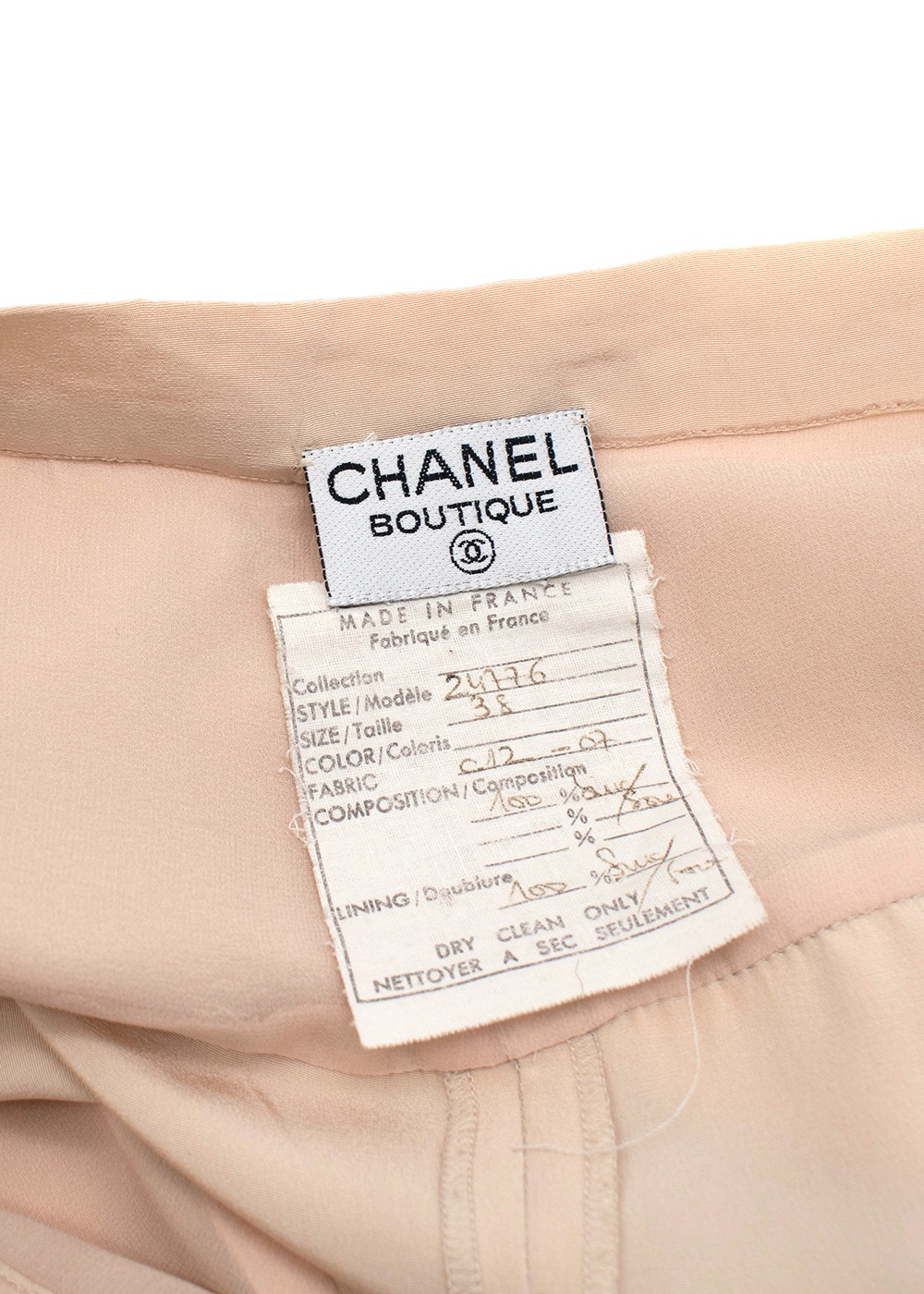 Preowned Chanel Vintage beige silk pleated shorts Size S