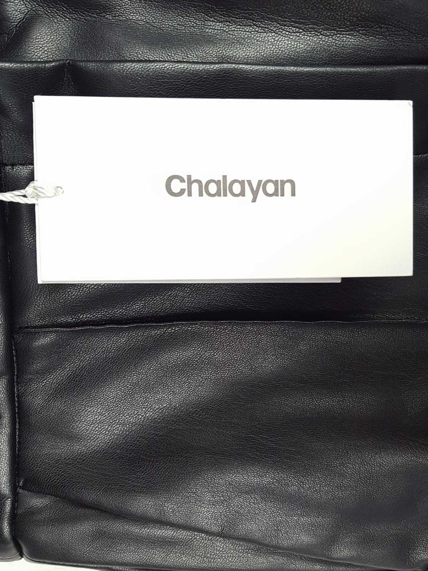 Chalayan Cropped Wide Leg Faux Leather Trouser Size XXS Black