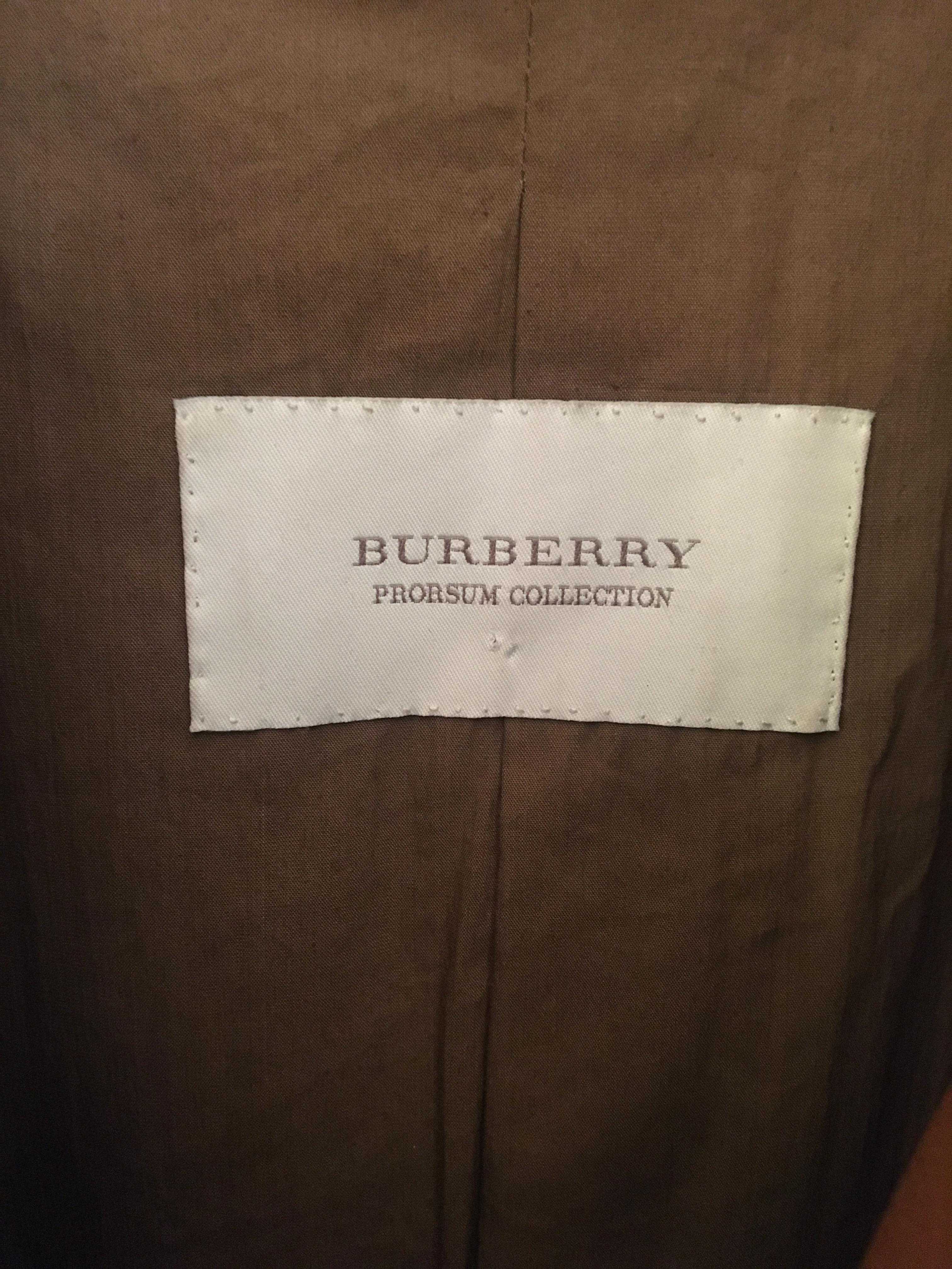 Preowned Burberry Prorsum Tan Leather Belted Trench Coat Size XS Tan/Brown