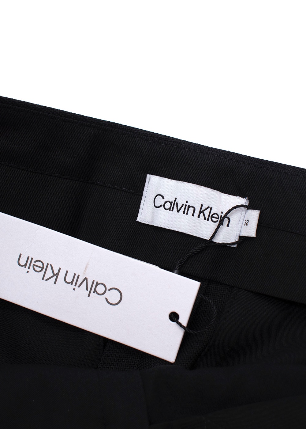 Men's Calvin Klein Black Slim Tapered Trousers Size 38 polyester/viscose