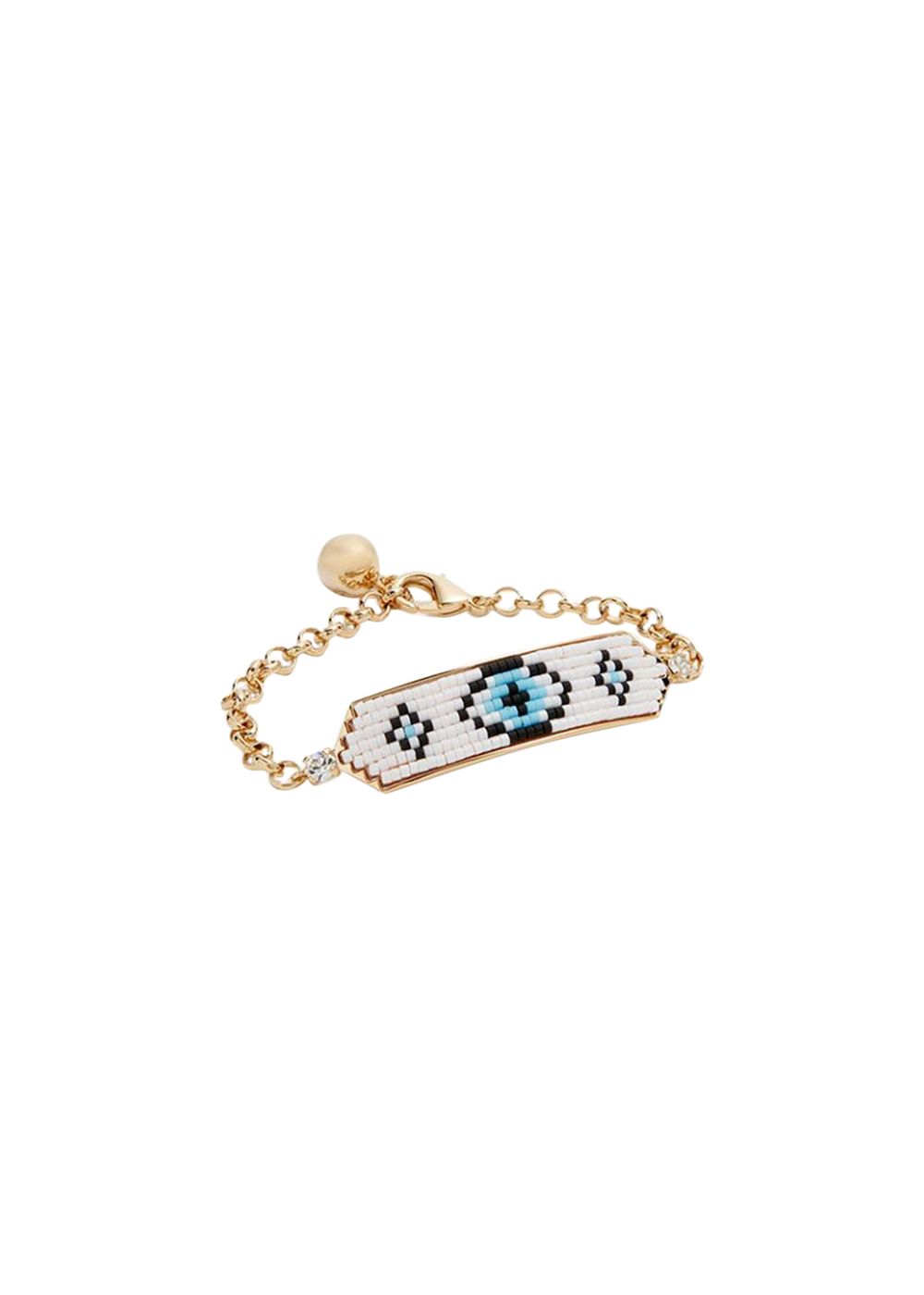 Shourouk Evil Eye Beaded Bracelet Gold metal