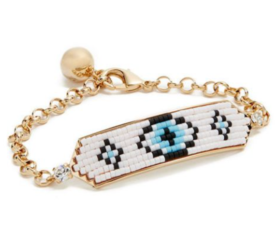 Shourouk Evil Eye Beaded Bracelet Gold metal