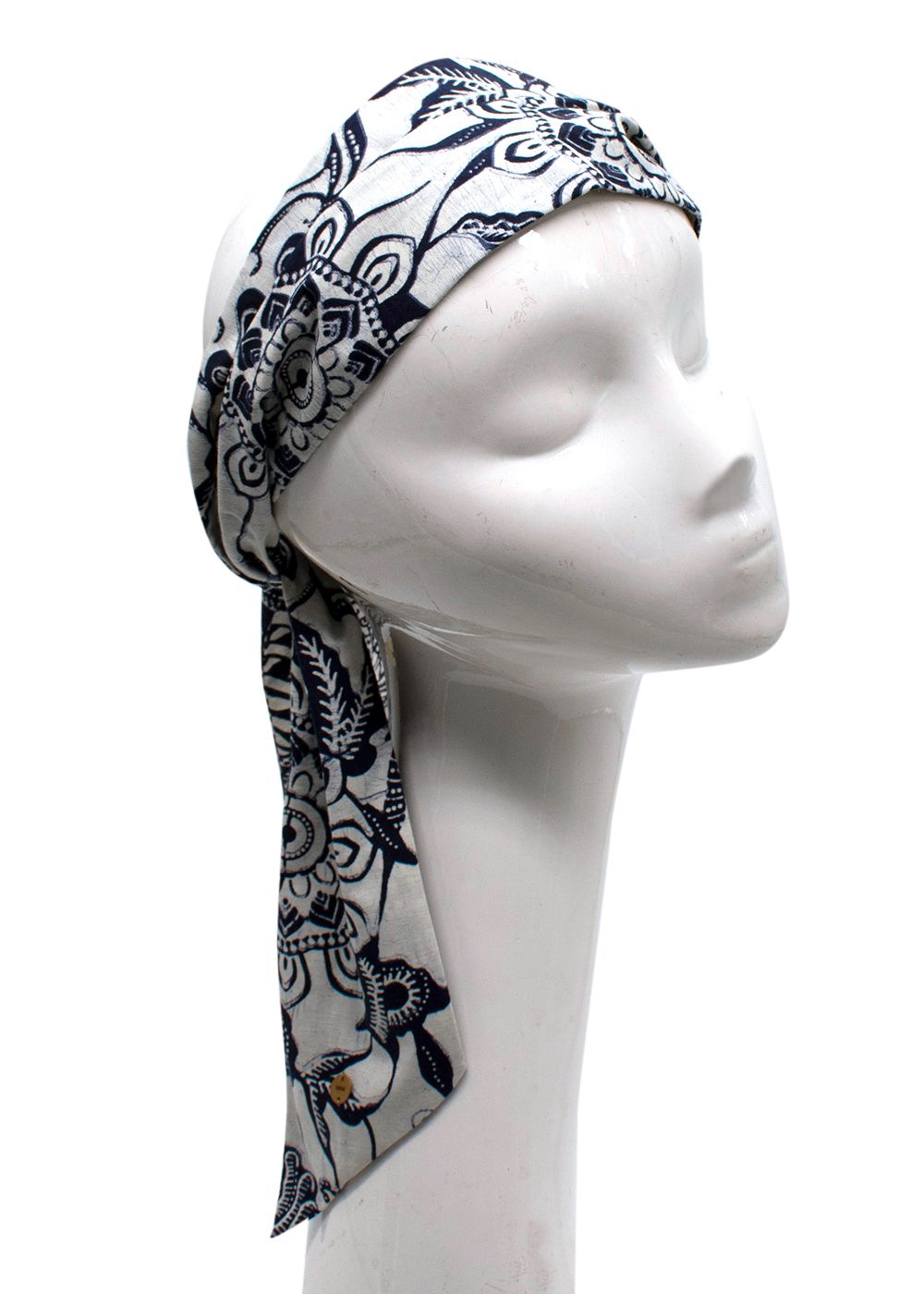 Dior Headband Navy White cotton