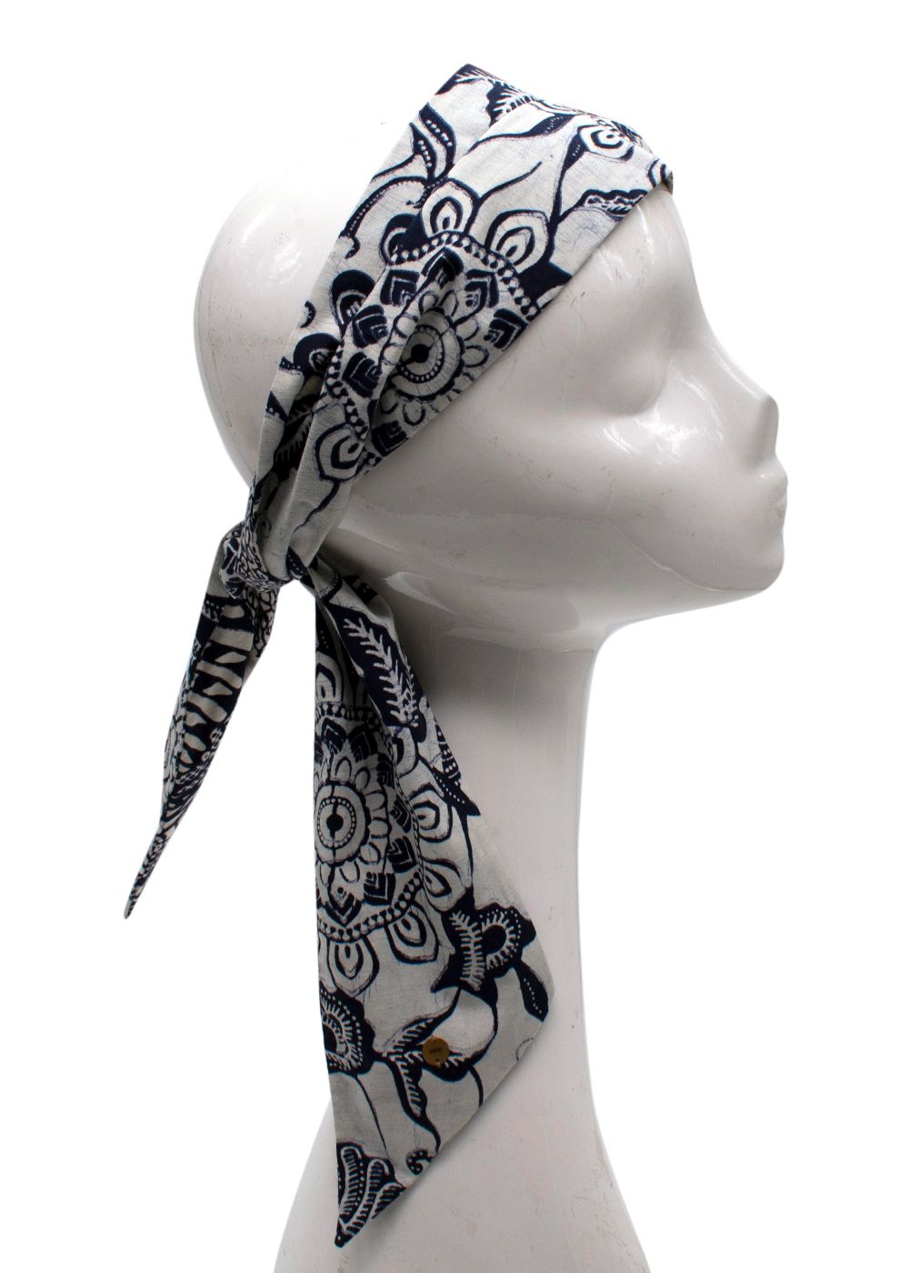 Dior Headband Navy White cotton