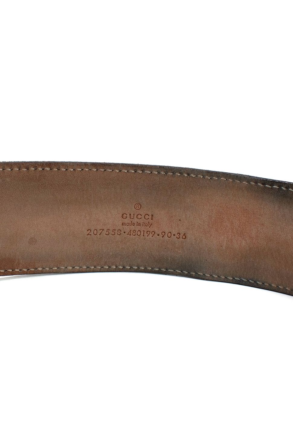 Gucci Brown Leather and Monogram Canvas Belt