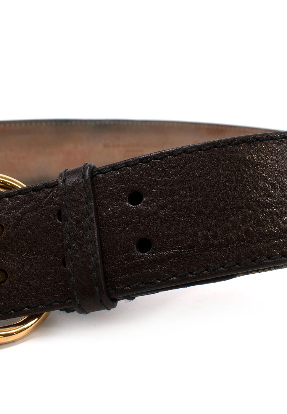 Gucci Brown Leather and Monogram Canvas Belt