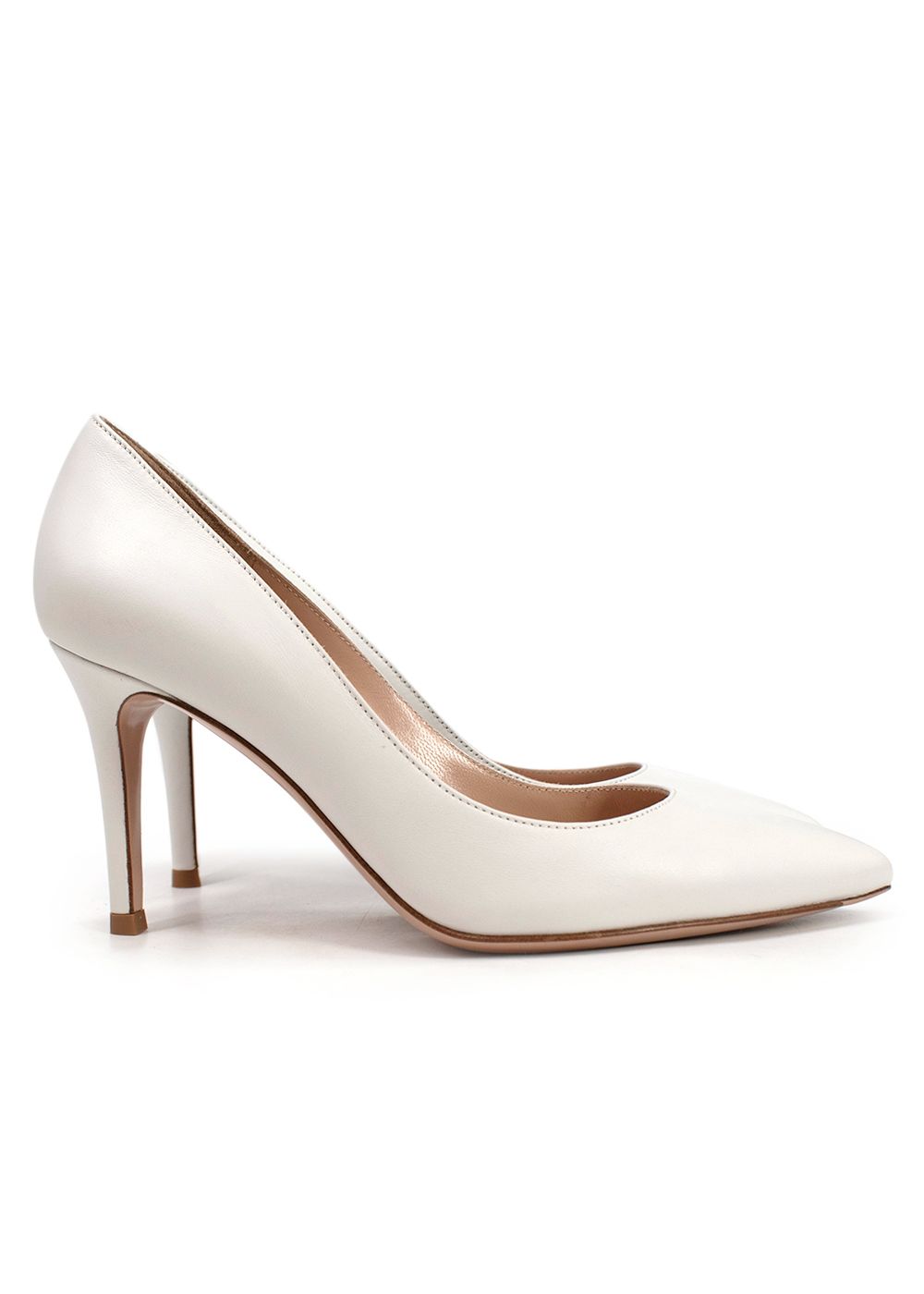 Gianvito Rossi White 85 Leather Court Shoes Size 35