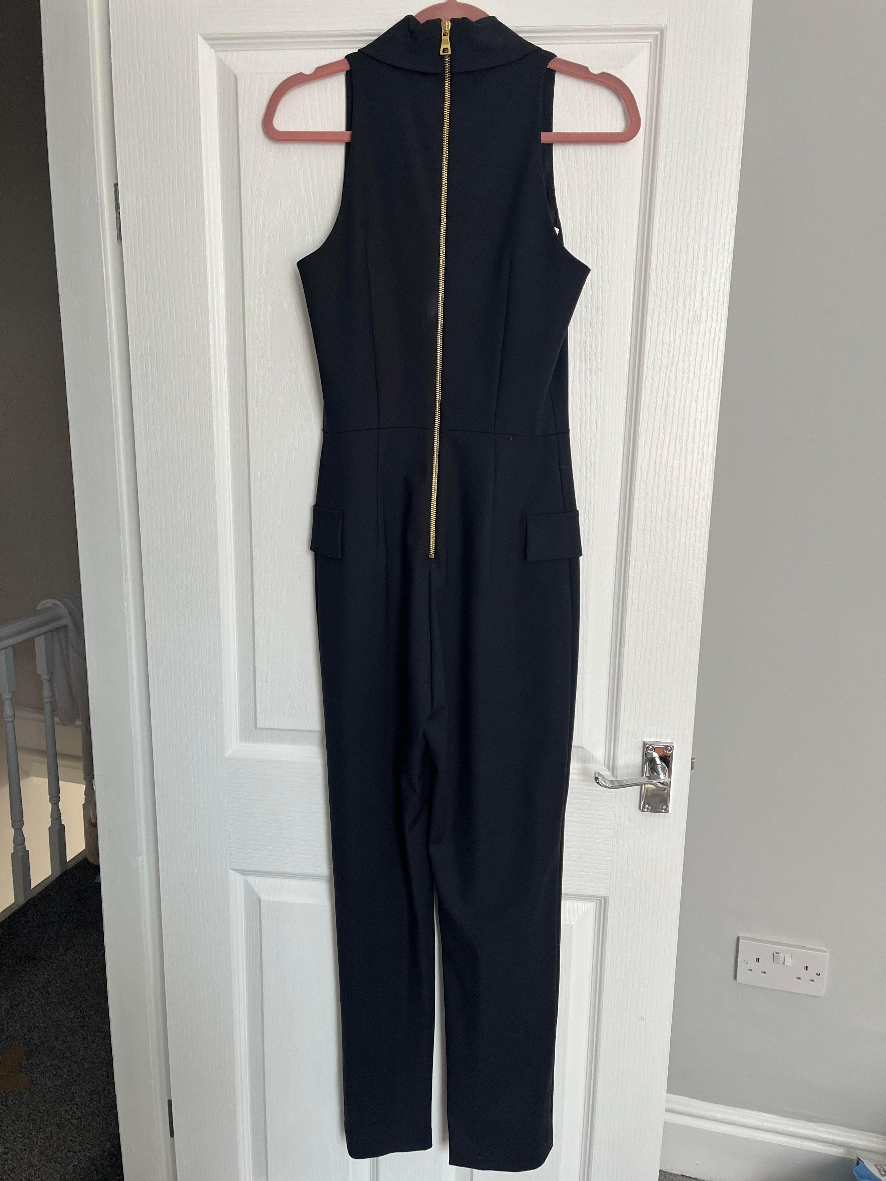 Balmain sleeveless double breasted jumpsuit Size 36 black wool