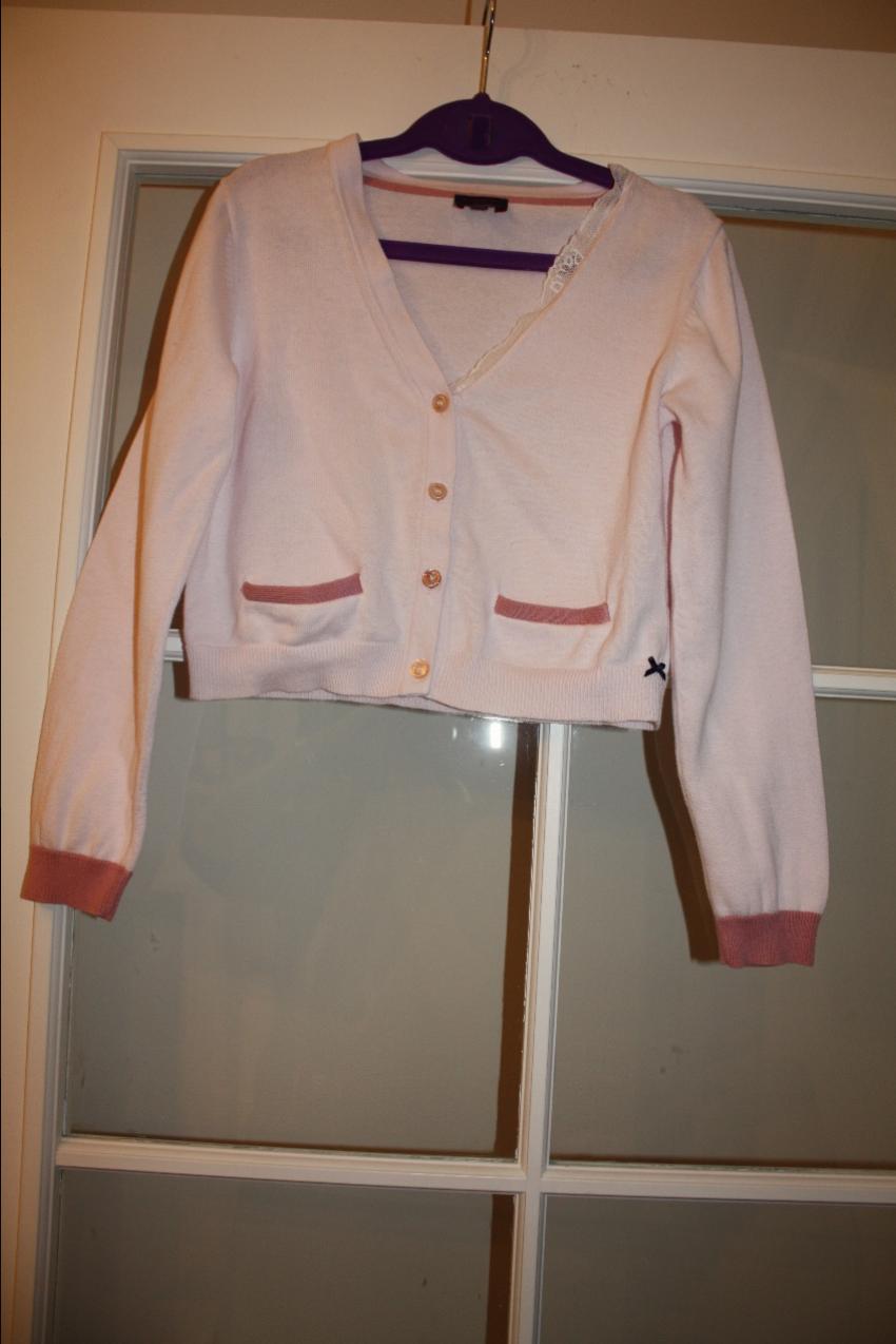 Boys Preowned Paul Smith Junior girl's pink cardigan Size 10 Years + cotton